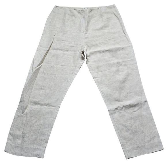 Neiman Marcus Pants - Neiman Marcus Linen Pants Sz 16 Beige Straight Leg Minimalist Resort Office